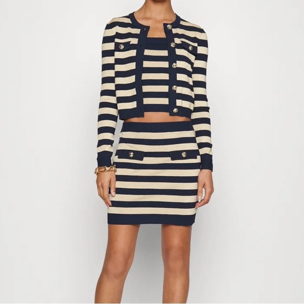 Michael Kors Metallic Striped Skirt & Cardigan Bundle - Picture 2 of 12